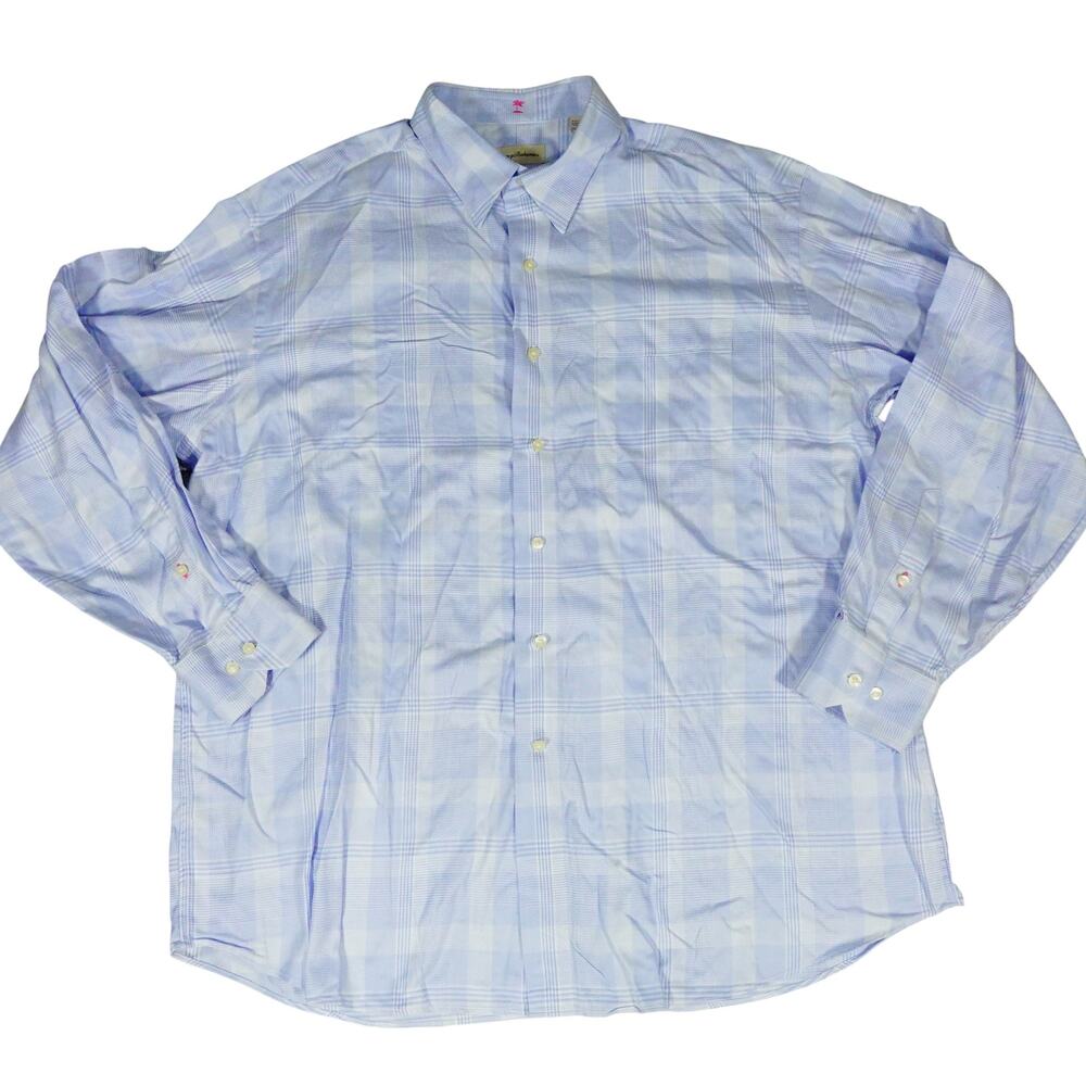 Tommy Bahama Casual Button Down Striped Check Long Sleeve Shirt 17 34 35